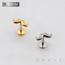 3D MOUSTACHE THREADLESS PUSH IN ASTM F136 IMPLANT GRADE TITANIUM LABRET SET
